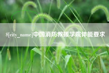 凉山中国消防救援学院体能要求
