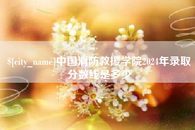 凉山中国消防救援学院2024年录取分数线是多少