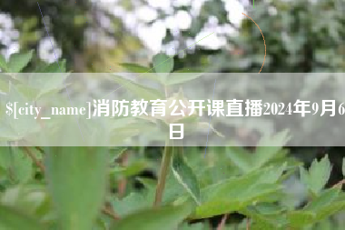 凉山消防教育公开课直播2024年9月6日