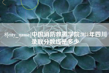 凉山中国消防救援学院2021年四川录取分数线是多少
