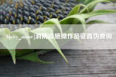 凉山消防设施操作员证真伪查询