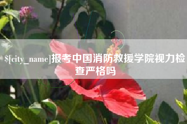 凉山报考中国消防救援学院视力检查严格吗