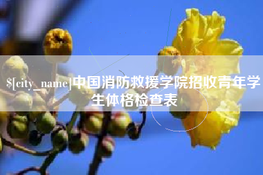 凉山中国消防救援学院招收青年学生体格检查表